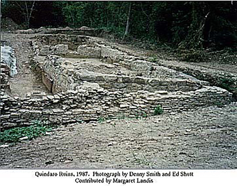 Photo of Quindaro Ruins dated 1987 showing excavated building structures