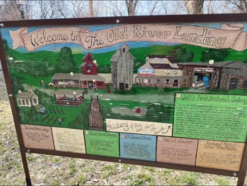 Weston river landing sign