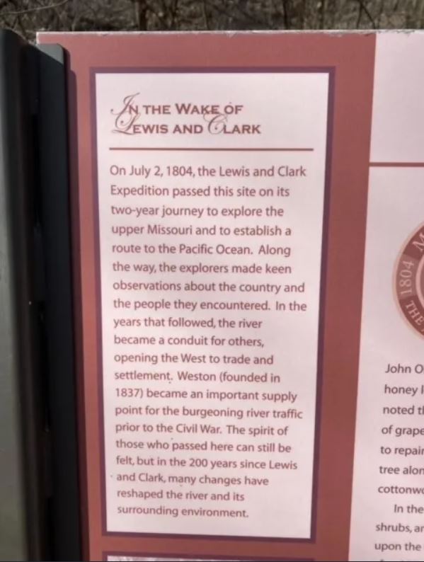Exhibit sign about Lewis and Clark