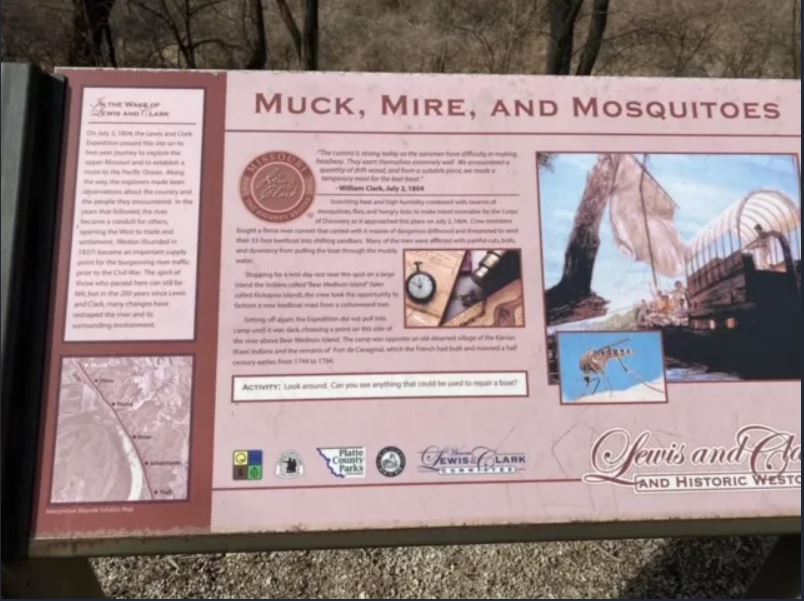 Lewis and Clark travel troubles sign