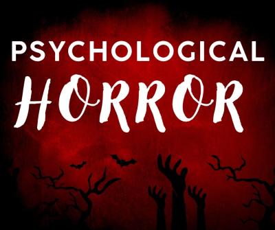 Psychological Horror; red cover with hands rising up as if from graves