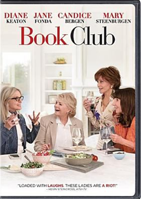 Book Club DVD cover showing four women having a discussion at a table