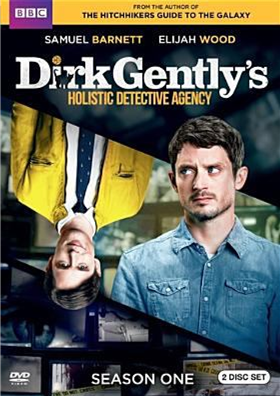 Dirk Gently's Holistic Detective Agency DVD cover showing two men, one right side up and the other upside down