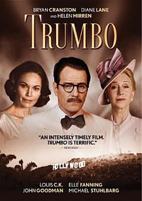Trumbo DVD cover showing a man in a white tuxedo with a woman on each side of  him