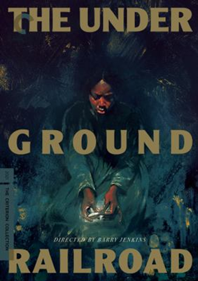 The Underground Railroad DVD cover showing an african american woman  looking down at a small light
