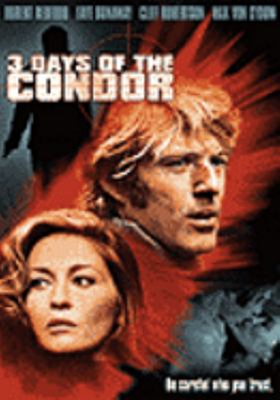 3 Days of the Condor dvd cover; man and woman with smaller images of the same man and woman kissing and the outline of a man holding a gun