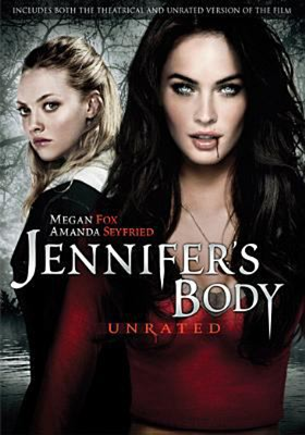 Jennifer's Body dvd cover; two women, one who has blood dripping from her lips