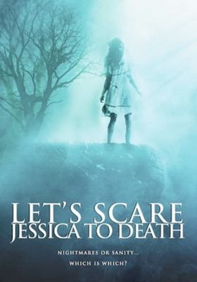 Let's Scare Jessica to Death dvd cover; young girl with dirty torn dress and messy hair standing in a foggy outdoor setting