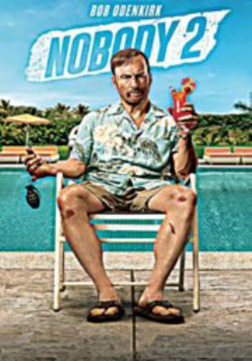 Nobody 2 dvd cover; man sitting in lounge chair in front of a swimming pool