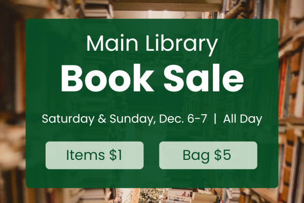 main library book sale graphic