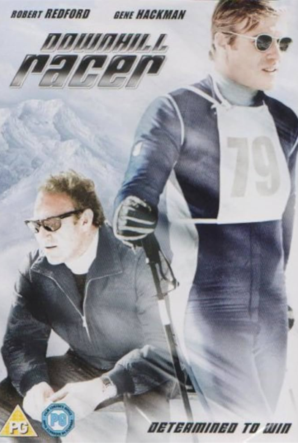 Downhill Racer dvd cover; a skier in his competition gear and a coach
