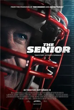 The Senior dvd cover; closeup of a football player in a football helmet