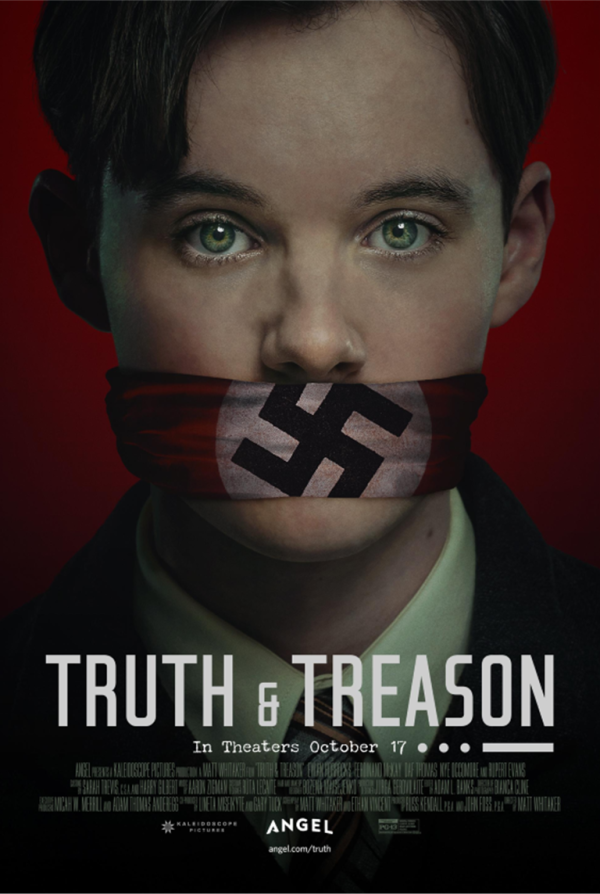 Truth and Treason dvd cover; young man with a bandana with the nazi swastika covering his mouth