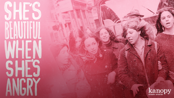 landscape movie cover in pink for She's beautiful when she's angry