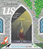 national poetry month april 2026 poster with poem by Arthur Sze "even if the darkness proceeds and follows us, we have a chance briefly to shine."