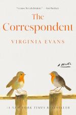 The Correspondent by Virginia Evans book cover; two birds sitting on fence posts and looking toward each other