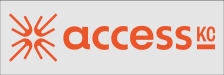 logo for AccessKC in orange font