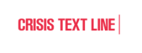 crisis text line in red font