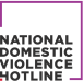 LOGO FOR NATIONAL DOMESTIC VIOLENCE HOTLINE WITH A MAGENTA PINK BOX