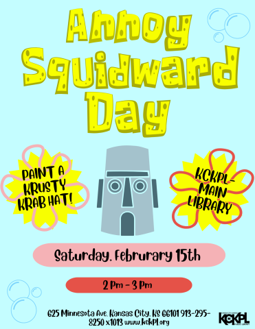 Flyer for Annoy Squidward Day with date and time