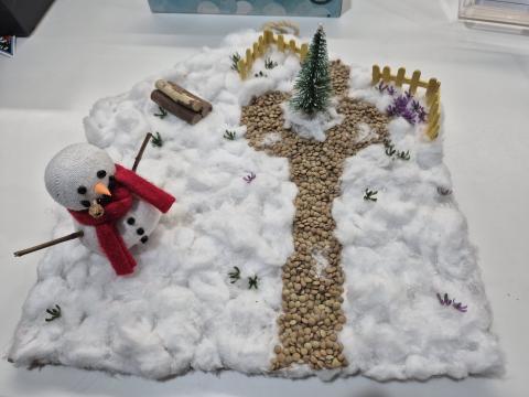 Snowman Wintery Scene