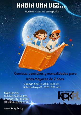 ¡Hora del Cuento en español!  ¡Acompáñanos para una divertida sesión de cuentos en español!  Disfrutaremos de historias encantadoras, canciones y mucha diversión para los pequeños.