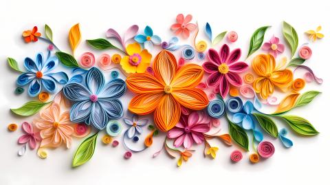 Quilled flower art