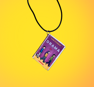 miniature book on a cord necklace