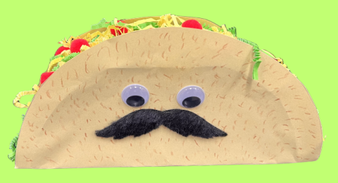 taco shaped musical shaker filled with rice