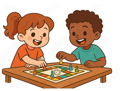 kids playing board game