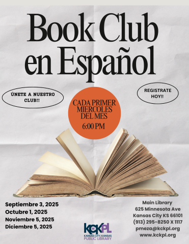 Únete a nosotros a nuestro primer Club de Lectura en español cada primer miércoles del mes. Será entonces cuando hablaremos sobre el tema del libro ya leído, al final de la junta podrán recoger el próximo libro en la biblioteca.y