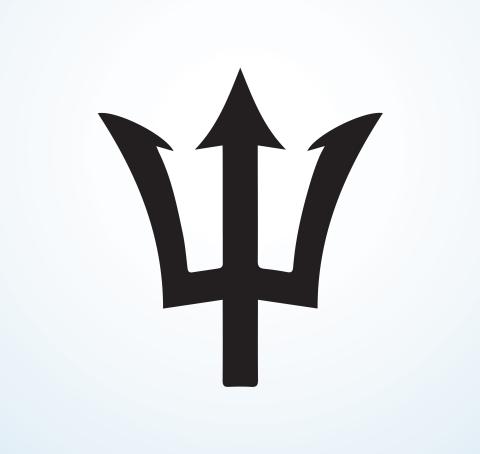 Black Trident on a white background from Adobe Stock