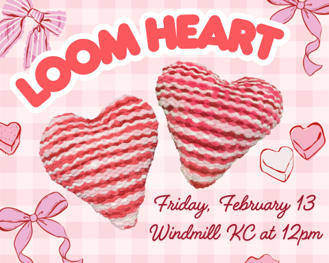 A picture of a Loom Heart that we'll be doing for Crafternoon. 