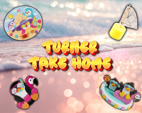 A picture of a DIY Foam Boat, Scuba Tube Penguin, Beach Penguin Day, and Swimming Pool Penguins.