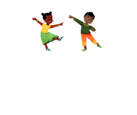 Two children dancing