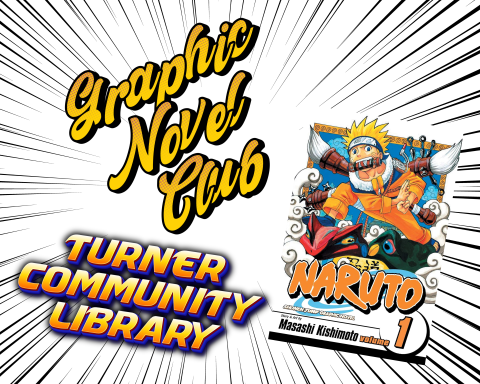 A picture showing off our graphic novel club book: Naruto Volume 1. 