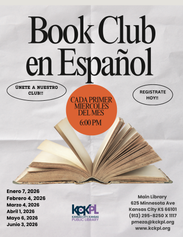 Únete a nosotros a nuestro primer Club de Lectura en español cada primer miércoles del mes DE 6:00 PM - 8:00 PM