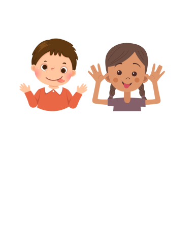 A boy and a girl make silly faces.