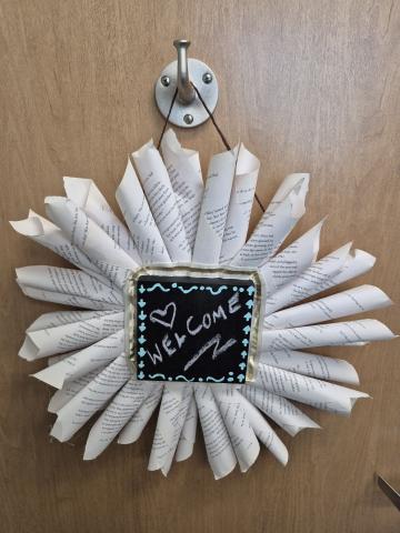 Book Page Wreath