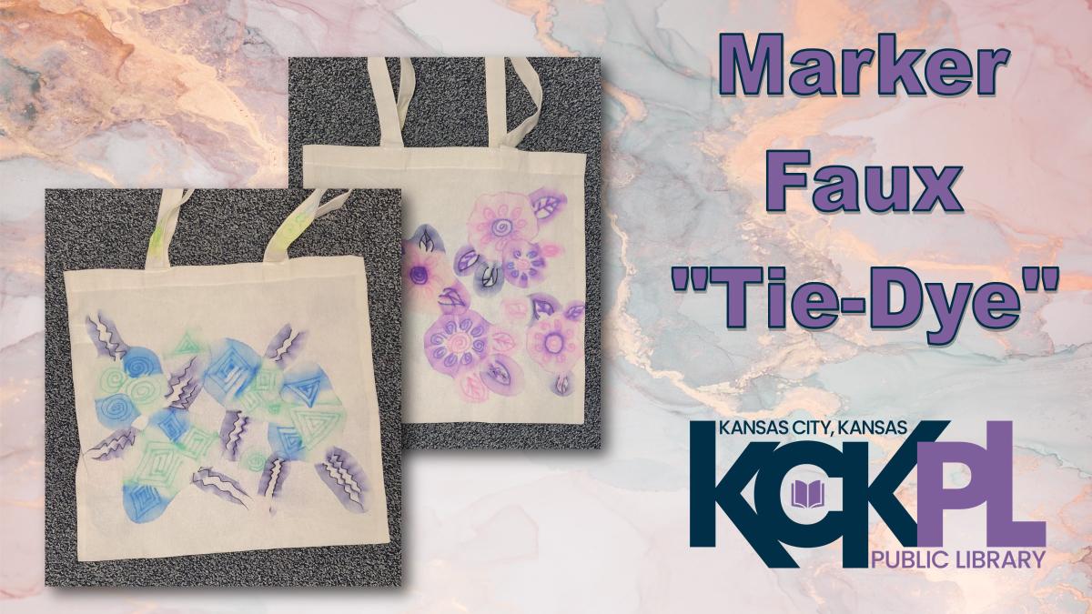 colored tote bags on a marble background