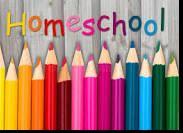 Homeschool, pencils in a row; colors: yellow, red, pink, blue, green