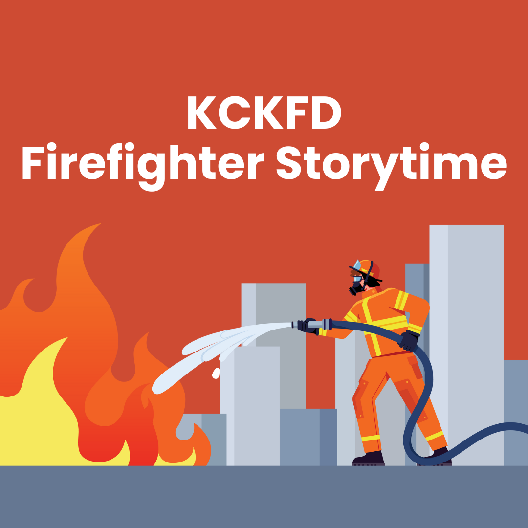 a fully suited up firefighter fighting a fire with city buildings in the background