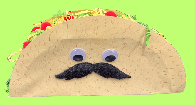 taco shaped musical shaker filled with rice