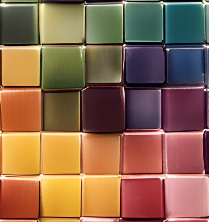 square of colorful tiles