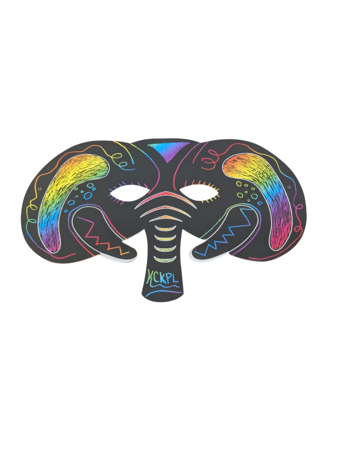 Image of a decorated elephant mask.