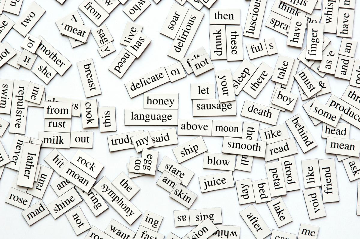 Magnetic poetry words