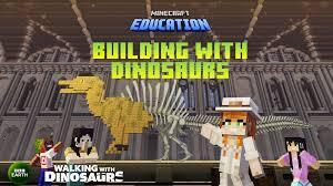 The Cover for Minecraft Education Building with Dinosaurs lesson plan